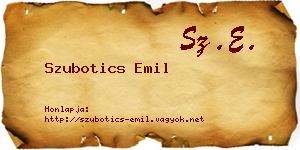 Szubotics Emil névjegykártya