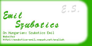 emil szubotics business card